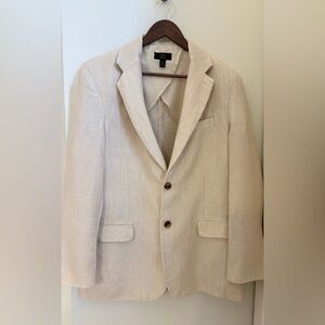 100% Linen Club Room Luxury Men's Cream Blazer Jacket Size:L